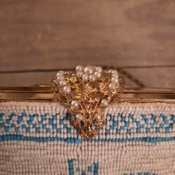 Stunning Native American Handmade Beaded Purse - Art Deco Style - Picture 8 of 9